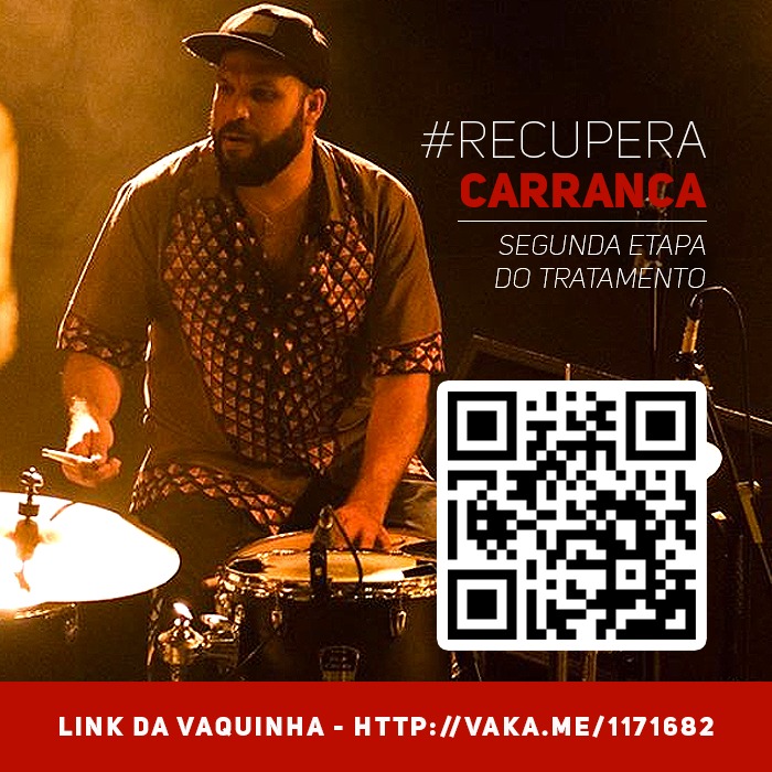 Vaquinha virtual pede doações para cirurgia urgente do baterista Hugo Carranca