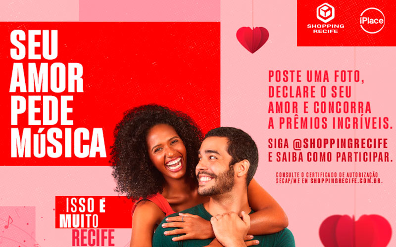 Concurso Cultural e música colaborativa no Dia dos Namorados do Shopping Recife