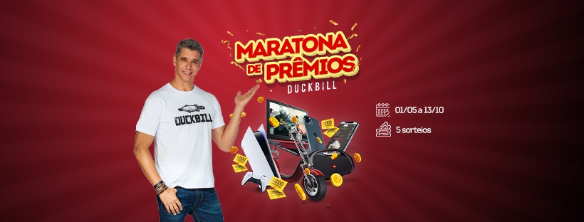 Duckbill lança Maratona de Prêmios com vale-compras, PS5, iPhone, moto elétrica e muito mais
