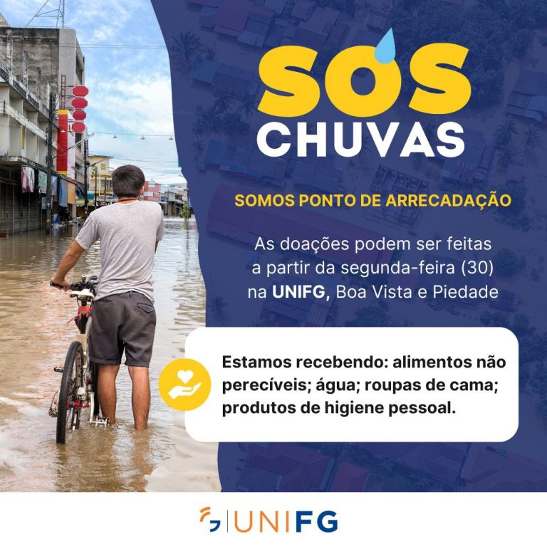Centro Universitário recebe doações para vítimas da chuva no Recife e Jaboatão dos Guararapes
