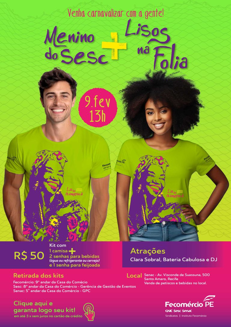 Blocos “Menino do Sesc” e “Os Lisos na Folia” animam Carnaval do Recife com homenagem à cirandeira Lia de Itamaracá